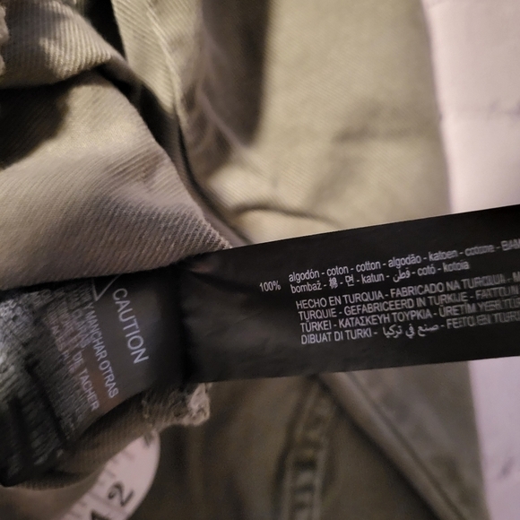 ZARA Army Green Denim Jean Shacket Size XS - Picture 7 of 9